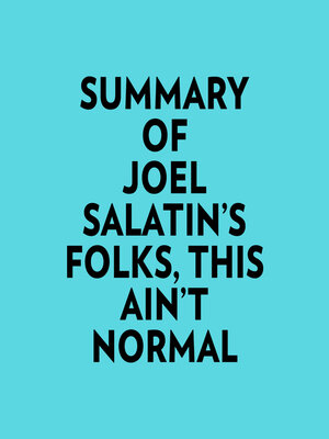 cover image of Summary of Joel Salatin's Folks, This Ain't Normal